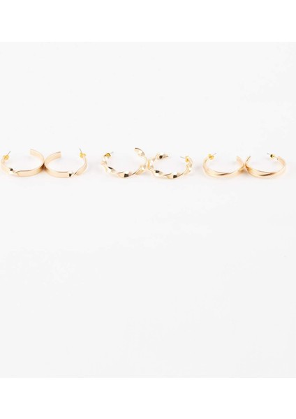 Kadın 3'lü Halka Gold Küpe C6473AXNS