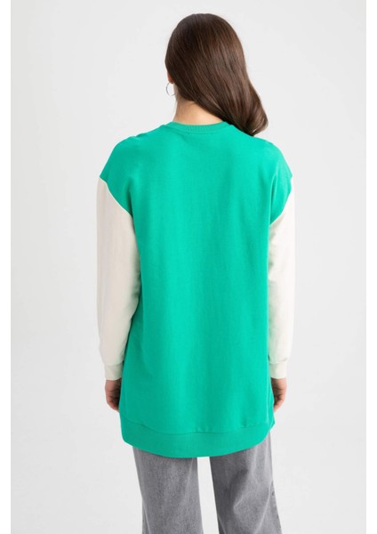Relax Fit Bisiklet Yaka Üniversite Baskılı Sweatshirt Tunik Z2073AZ23SP