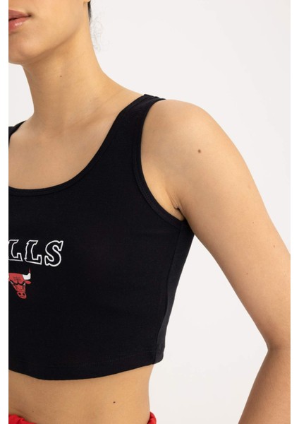 Fit NBA Chicago Bulls Crop Bisiklet Yaka Atlet B9961AX24SM