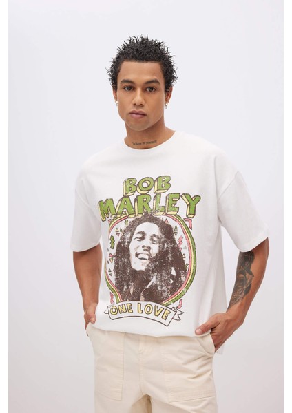 Unisex Bob Marley One Love Oversize Geniş Kalıp Bisiklet Yaka Kısa Kollu Tişört C5039AX24SM indirimleri