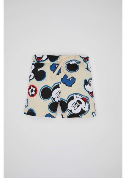 Erkek Bebek 2'li Takım Disney Mickey & Minnie Bisiklet Yaka Kısa Kollu Tişört Şort C5346A524SM