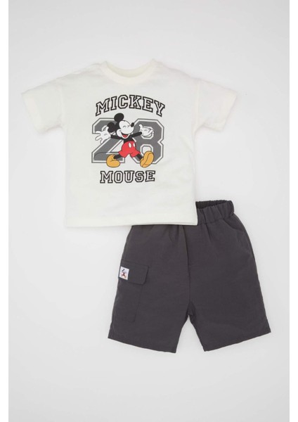 Erkek Bebek 2'li Takım Disney Mickey & Minnie Kısa Kollu Tişört Şort C5350A524SM
