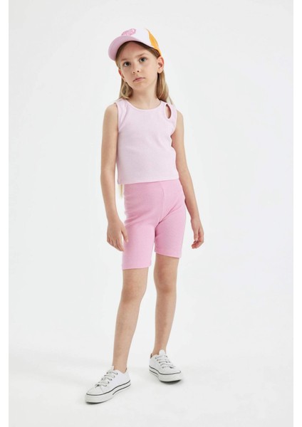 Kız Çocuk Basic Düz Biker Fitilli Kaşkorse Tayt modelleri