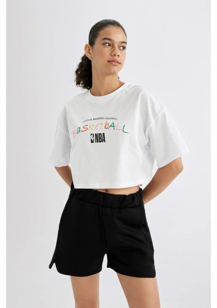 Fit NBA Wordmark Oversize Geniş Kalıp Bisiklet Yaka Kısa Kollu Tişört B9974AX24SM modelleri
