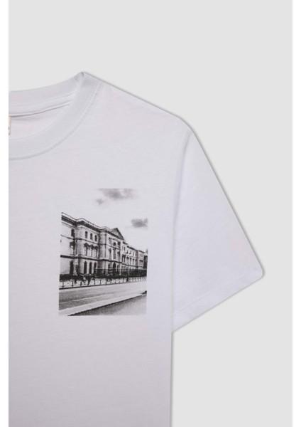 Erkek Çocuk Bisiklet Yaka Baskılı Kısa Kollu Tişört C7209A824AU fiyatları