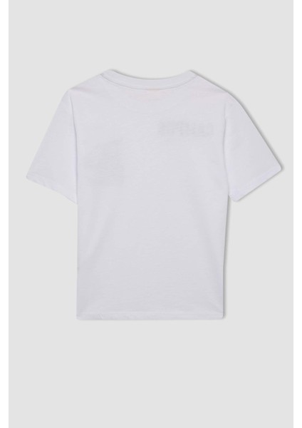 Erkek Çocuk Bisiklet Yaka Baskılı Kısa Kollu Tişört C7209A824AU fırsatları