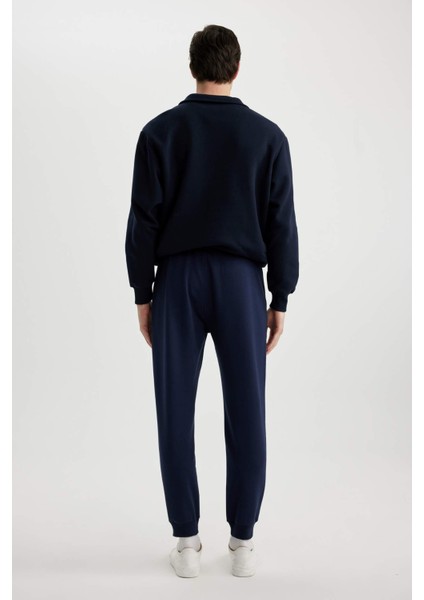 Eşofman Altı Slim Fit Dar Kesim Basic Düz Beli Bağcıklı Esnek Paça Fermuar Cepli A6499AX24SP