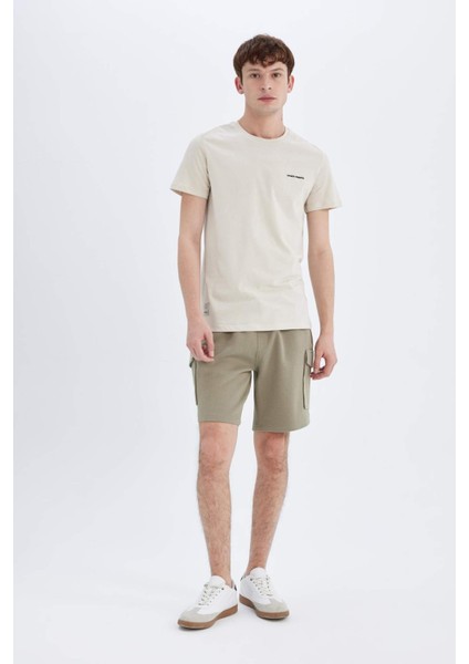 Slim Fit Dar Kesim Bisiklet Yaka Baskılı Kısa Kollu Tişört C3947AX24SM