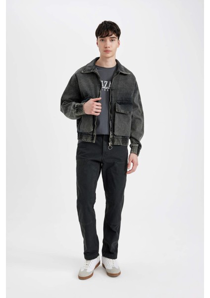 Relax Fit Fermuarlı Cepli Mevsimlik Baharlık Jean Ceket C6084AX24SP modelleri