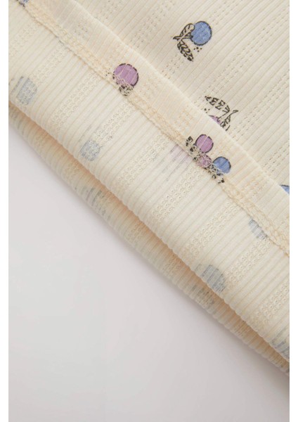 Kız Bebek Pijama Takımı Meyve Desenli Bisiklet Yaka Kısa Kollu Üst Şort C3481A524HS fırsatları