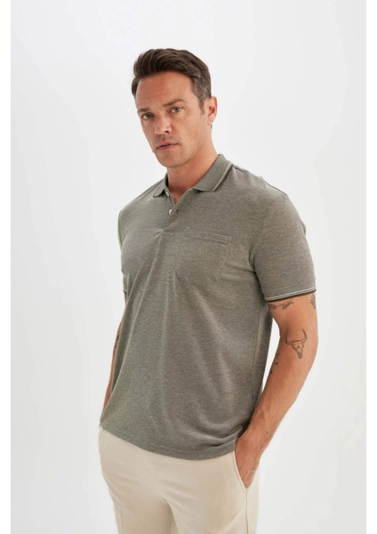 New Regular Fit Kısa Kollu Basic Düz Polo Tişört C6004AX24SM fırsatları