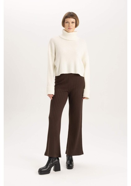 Wide Leg Geniş Paça İnce Kumaş Triko Pantolon C2041AX23CW