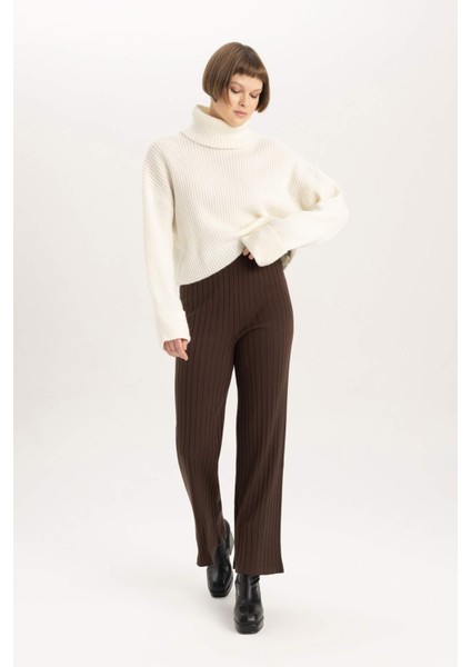 Wide Leg Geniş Paça İnce Kumaş Triko Pantolon C2041AX23CW