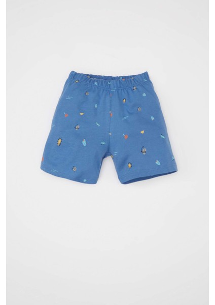 Erkek Bebek Pijama Takımı Penye Deniz Baskılı Kısa Kollu Üst Şort C3535A524HS