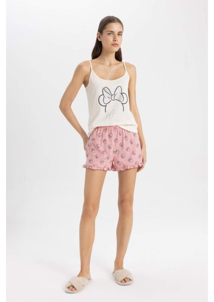 Fall in Love Disney Mickey & Minnie Bridal Askılı Şortlu Pijama Takımı C5561AX24SM