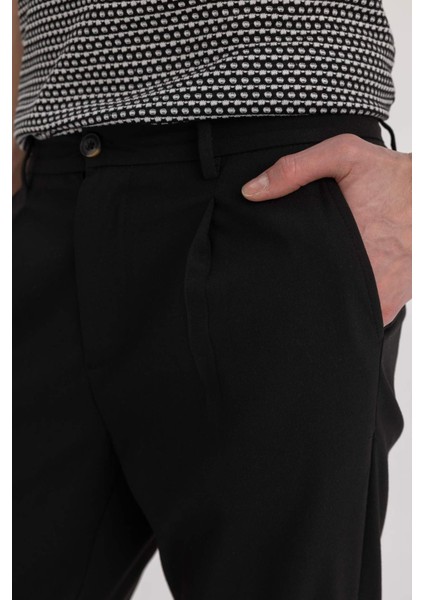 Yazlık Kumaş Pileli Pantolon Tailored Regular Fit Normal Kesim Basic Düz Cepli Düz Paça A7273AX24SP
