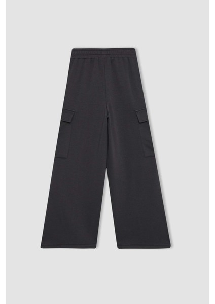 Kız Çocuk Wide Leg Geniş Bol Paça Kargo Eşofman Altı B6402A824SP
