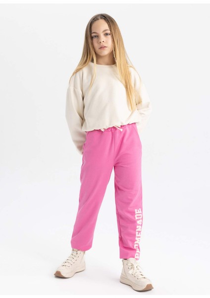 Kız Çocuk Baskılı Beli Bağcıklı Lastikli Paça Cepli Jogger Eşofman Altı fiyatları