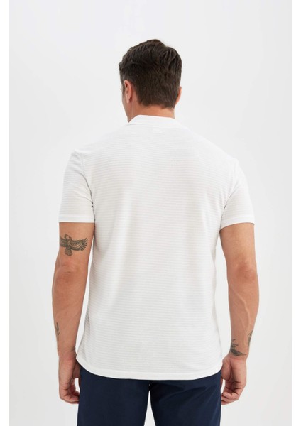 New Regular Fit Fermuarlı Kısa Kollu Basic Düz Polo Tişört C5586AX24SM