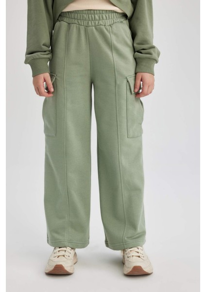 Kız Çocuk Wide Leg Geniş Bol Paça Kargo Eşofman Altı B6402A824SP