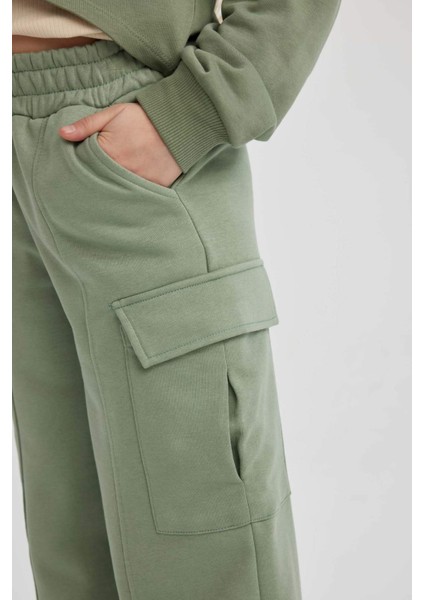 Kız Çocuk Wide Leg Geniş Bol Paça Kargo Eşofman Altı B6402A824SP