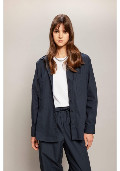 Relax Fit Poplin Uzun Kollu Gömlek Tunik C2145AX24SP