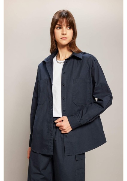 Relax Fit Poplin Uzun Kollu Gömlek Tunik C2145AX24SP