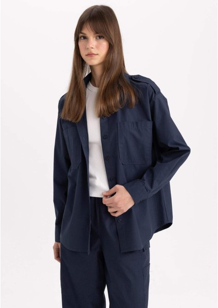 Relax Fit Poplin Uzun Kollu Gömlek Tunik C2145AX24SP