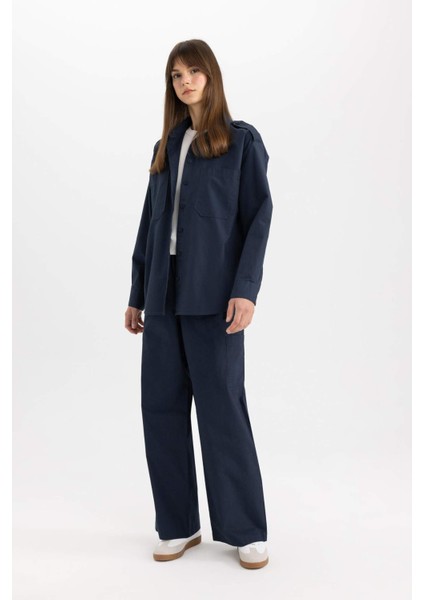 Relax Fit Poplin Uzun Kollu Gömlek Tunik C2145AX24SP