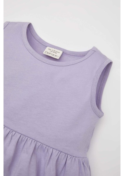 Kız Bebek Desenli Kolsuz 2'li Elbise C0071A524SM