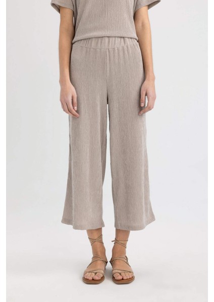 Wide Leg Geniş Bol Paça Normal Bel Bürümcük Kapri Pantolon C4329AX24SP