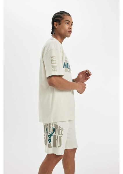 Fit NBA Milwaukee Bucks Regular Fit Cepli Kısa Paça Şort Y3016AZ24SM