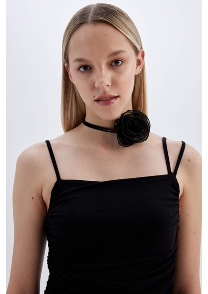 Bodycon Askılı Midi Elbise C8948AX24SM