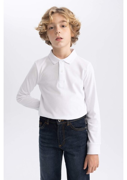 Erkek Çocuk Pike Uzun Kollu Basic Polo Tişört L0288A624SP