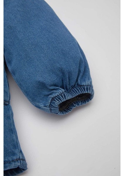 Kız Bebek Uzun Kollu Jean Elbise B8176A524SP