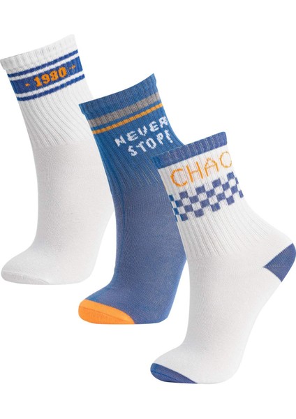 Erkek Çocuk 3'lü Pamuklu Uzun Çorap C3650A8NS