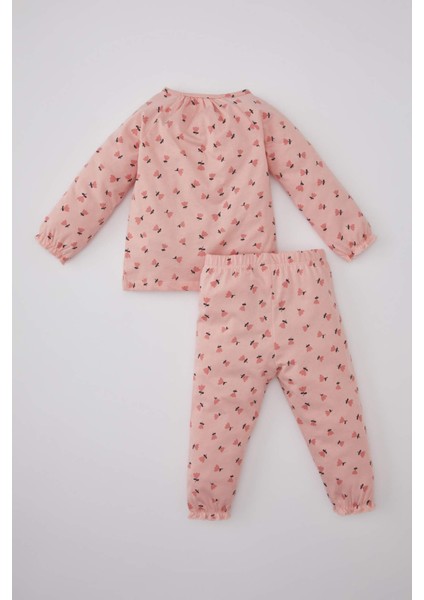 Kız Bebek Çiçekli Uzun Kollu Penye Pijama Takımı A9295A524Sp indirimleri