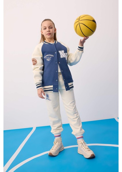 Kız Çocuk NBA Wordmark Beli ve Paçası Lastikli Cepli Jogger Eşofman Altı C0902A824SP