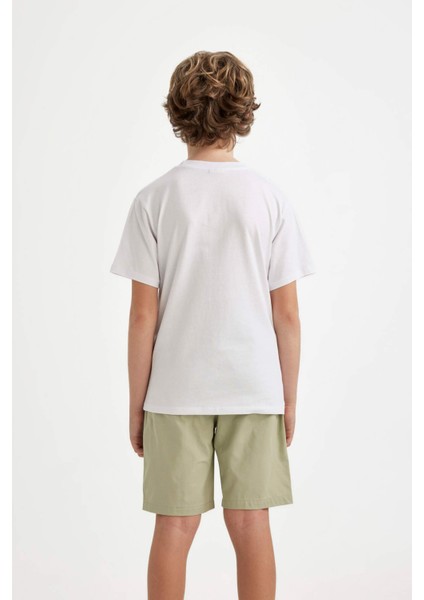 Erkek Çocuk Bisiklet Yaka Baskılı Kısa Kollu Tişört modelleri