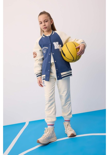 Kız Çocuk NBA Wordmark Beli ve Paçası Lastikli Cepli Jogger Eşofman Altı C0902A824SP