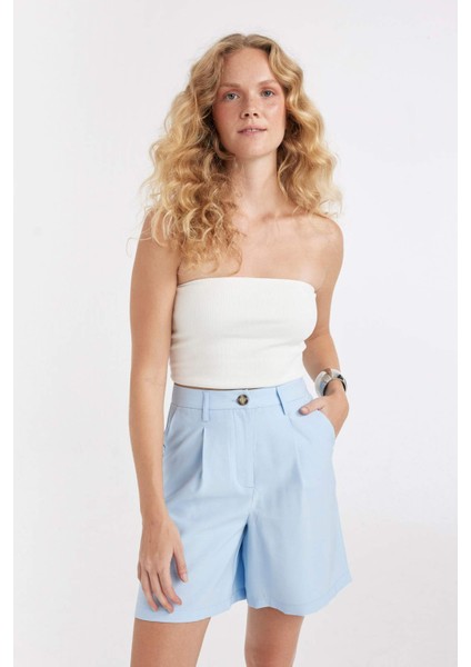 Slim Fit Dar Kesim Straplez Fitilli Kaşkorse Bluz D4551AX24SM
