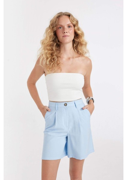 Slim Fit Dar Kesim Straplez Fitilli Kaşkorse Bluz D4551AX24SM