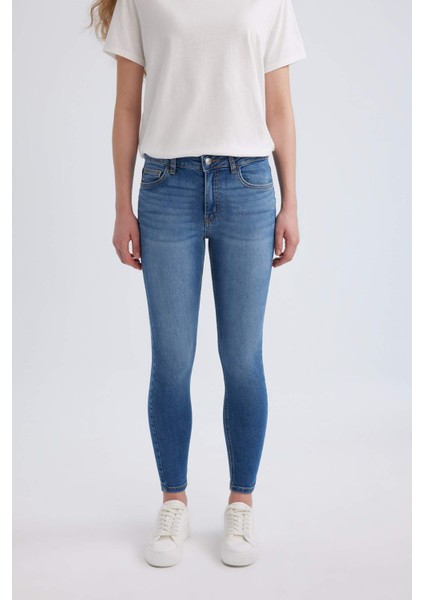 Rebeca Skinny Fit Normal Bel Dar Paça Uzun Jean Pantolon B6506AX24SP