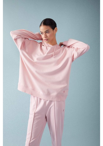 Fit Oversize Kapüşonlu Basic Düz Sporcu Sweatshirt B4656AX24SP