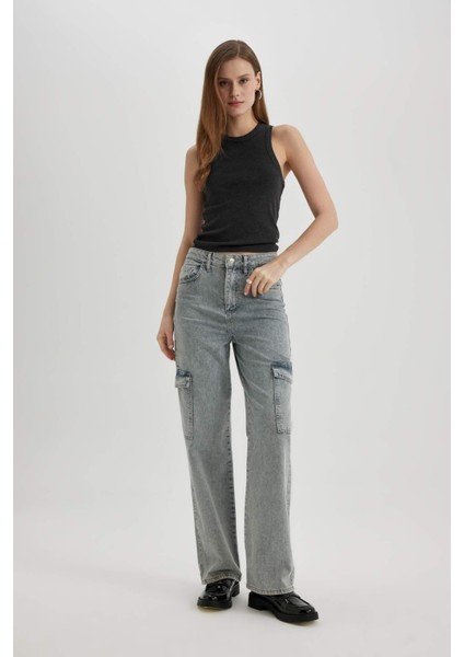 Slim Fit Dar Kesim Halter Yaka Fitilli Kaşkorse Yıkamalı Soluk Efektli Atlet C4327AX24SP