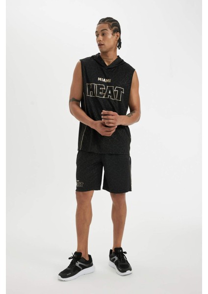 Fit NBA Miami Heat Standart Fit Kısa Paça Ağır Kumaş Şort B9922AX24SM