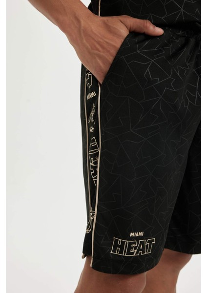 Fit NBA Miami Heat Standart Fit Kısa Paça Ağır Kumaş Şort B9922AX24SM