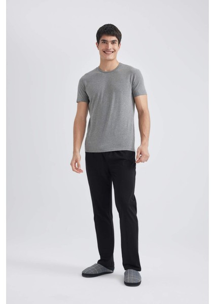 Regular Fit Beli Bağcıklı Düz Paça Cepli Pijama Altı Z7323AZ24SP