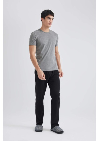 Regular Fit Beli Bağcıklı Düz Paça Cepli Pijama Altı Z7323AZ24SP