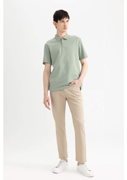 New Regular Fit Basic Düz Kısa Kollu Polo Tişört B4939AX24SP indirimleri